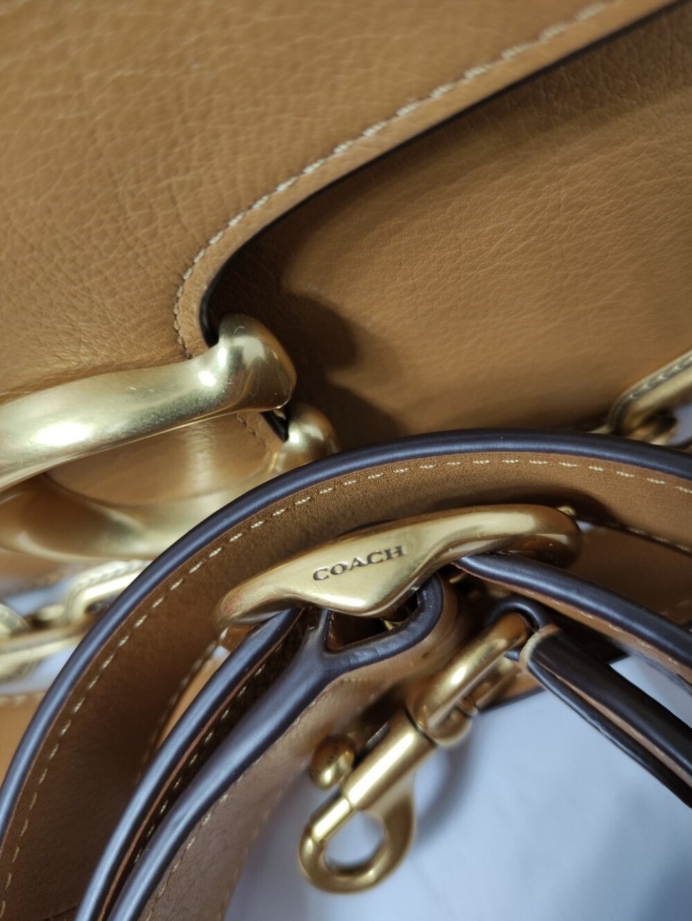 Coach CY919 Chain Tabby Shoulder Bag Honey Brown - Picture 9 of 16